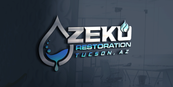 A logo for a company called zeku restoration in tulsa , arizona.