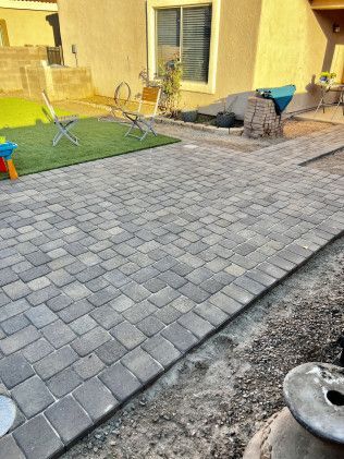 Brick Patio with Chairs