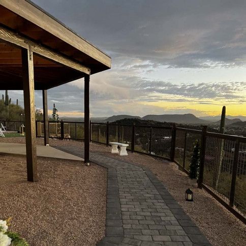 Brick Walkway Leading to a Gazebo