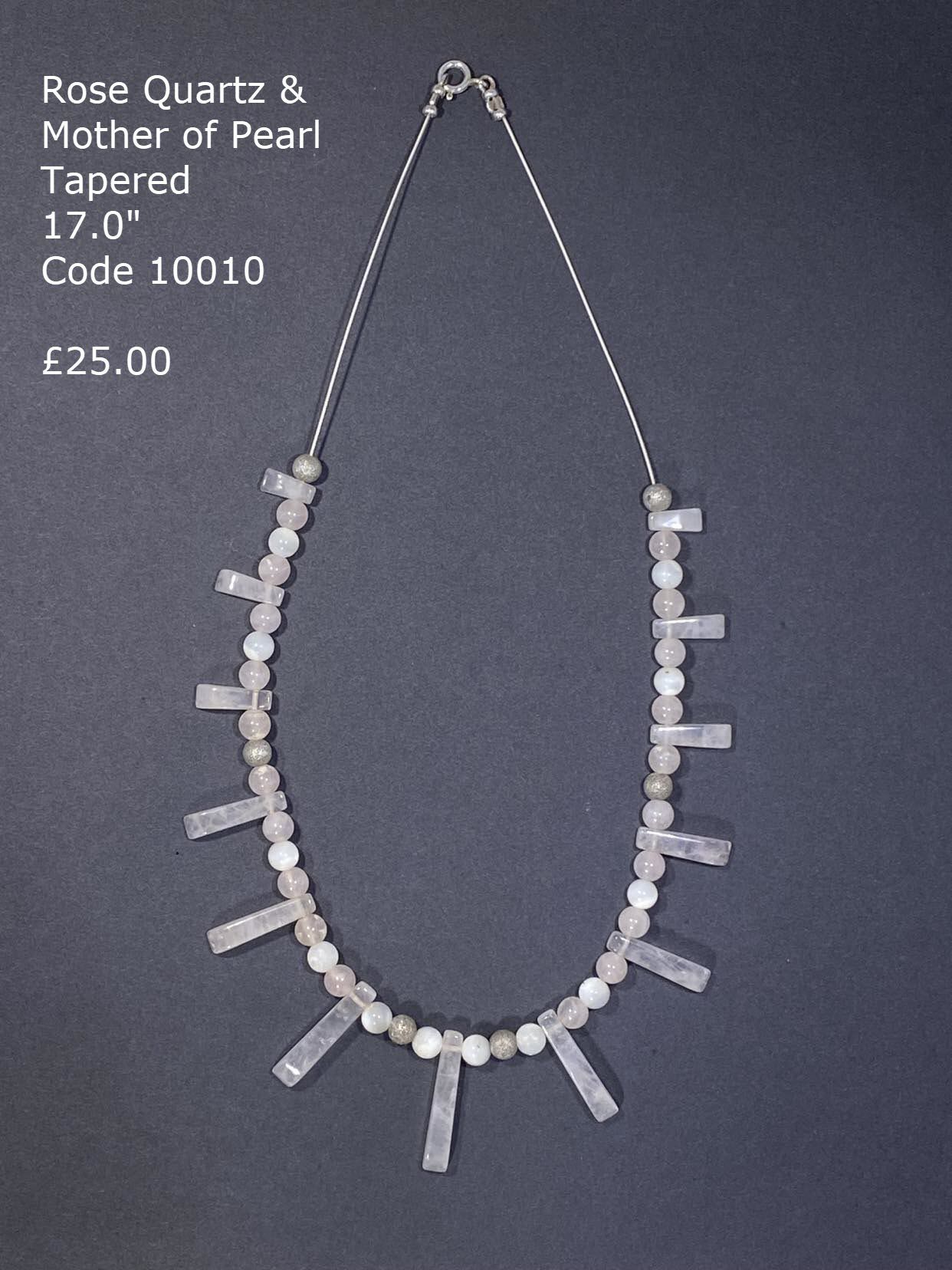 Rose Quartz and Mother of Pearl necklace.