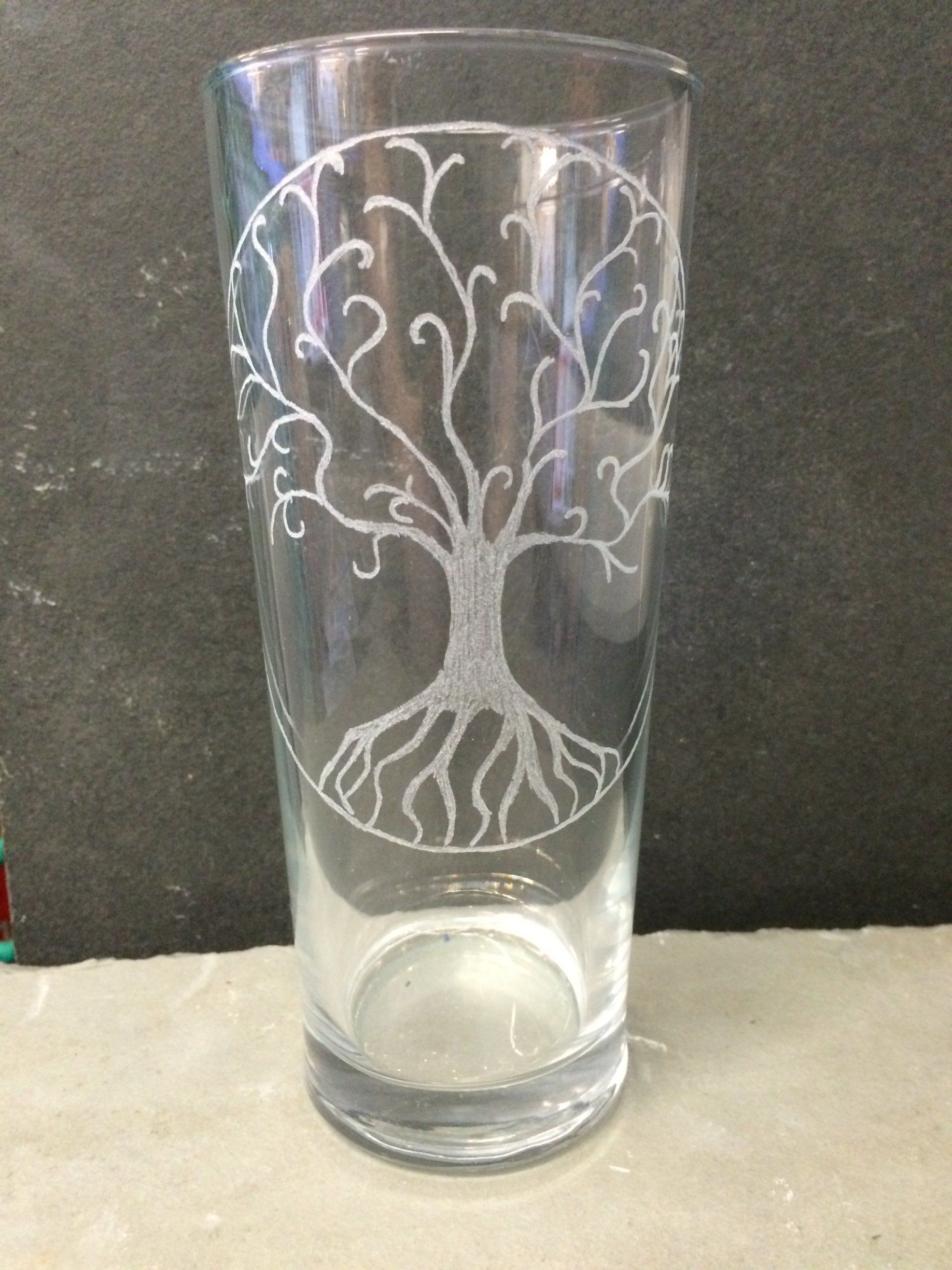 tree of life etching on glass, tree of life on glass,