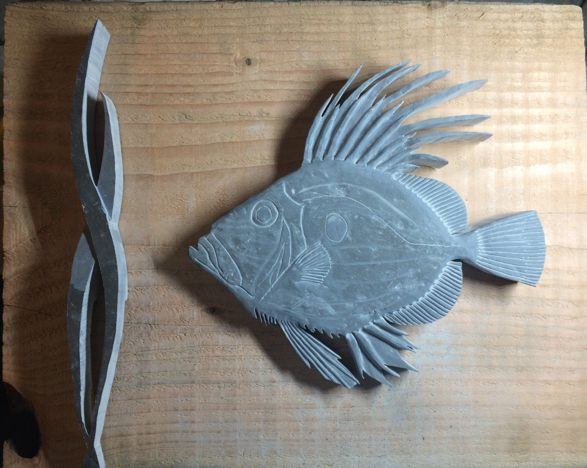 john dory and seaweed in slate slate john dory