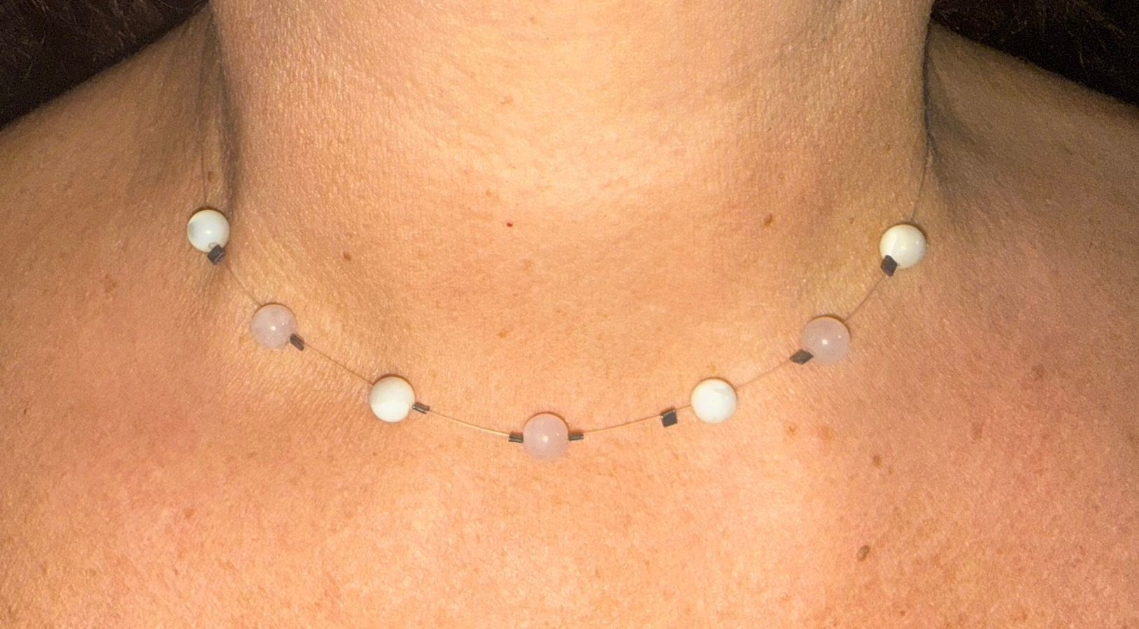 Rose Quartz and Mother of Pearl Necklace