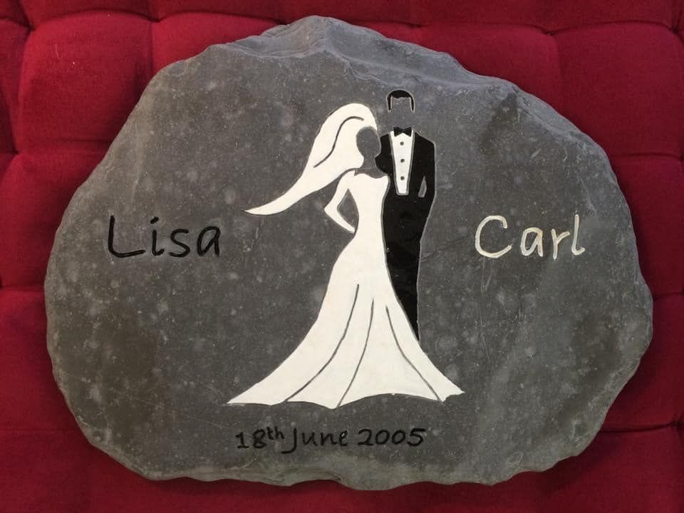 Bride and Groom on Beach Stone
Bride and Groom simple design
