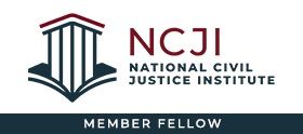 The logo for the national civil justice institute is a member fellow.