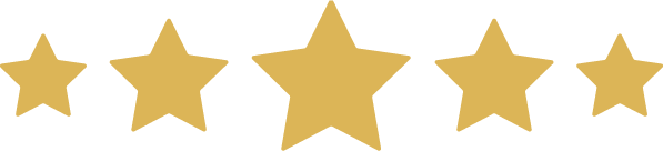 A row of gold stars on a white background.