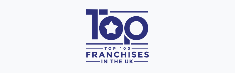 The logo for top 100 franchises in the uk