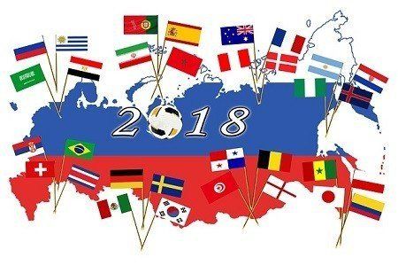 A map of the world with flags and the year 2018