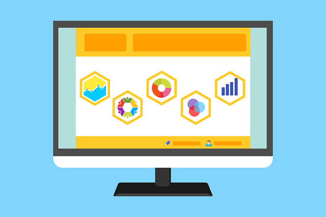 A computer monitor with a bunch of graphs on it