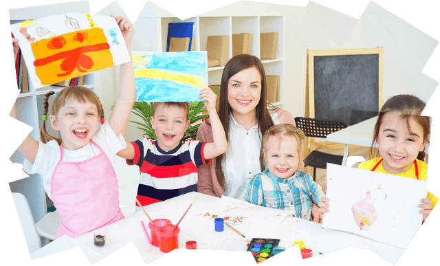 Infant Care — Kids Painting on An Art Class in Waco, TX