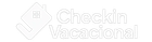 Logotipo para Checkin Vacacional, que presenta el contorno de una casa y un texto.