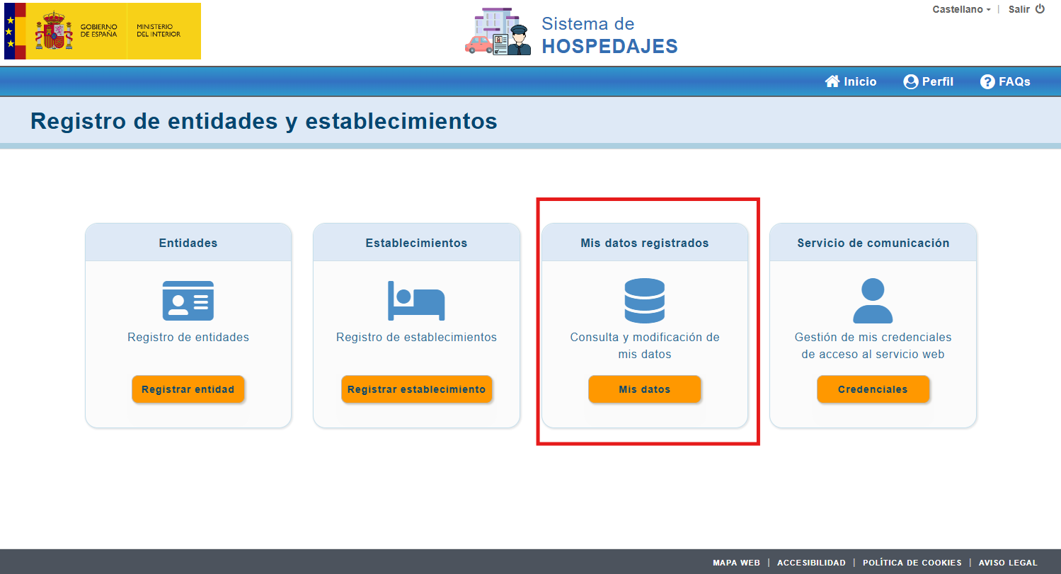 Portal web para registro de hostelería
