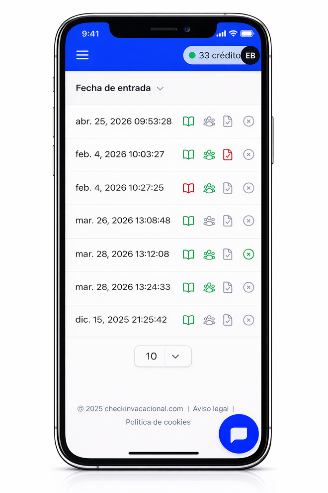 app checkin vacacional
