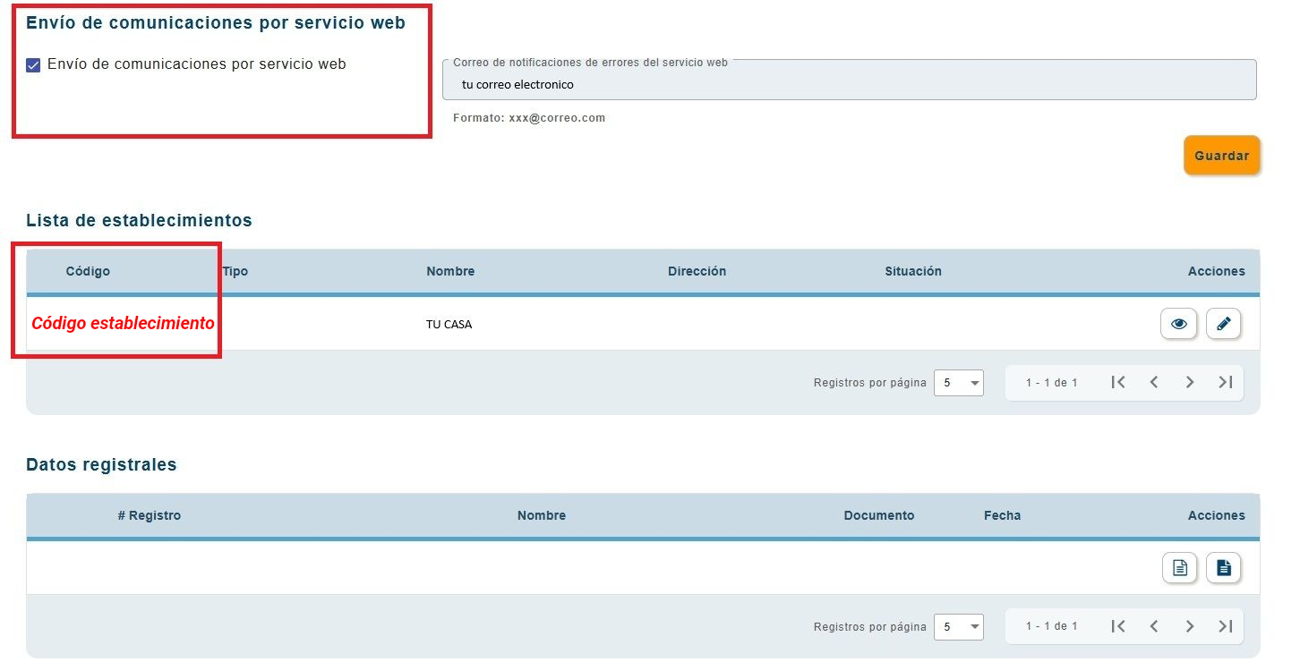 imagen web para el registro de establecimientos