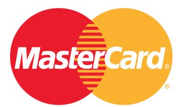 A red and yellow mastercard logo on a white background