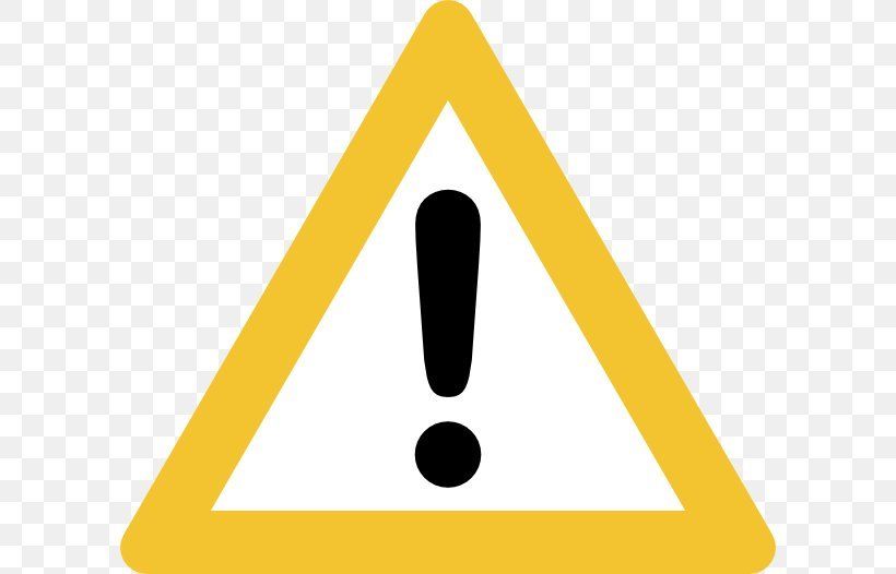 A yellow triangle with an exclamation point inside of it