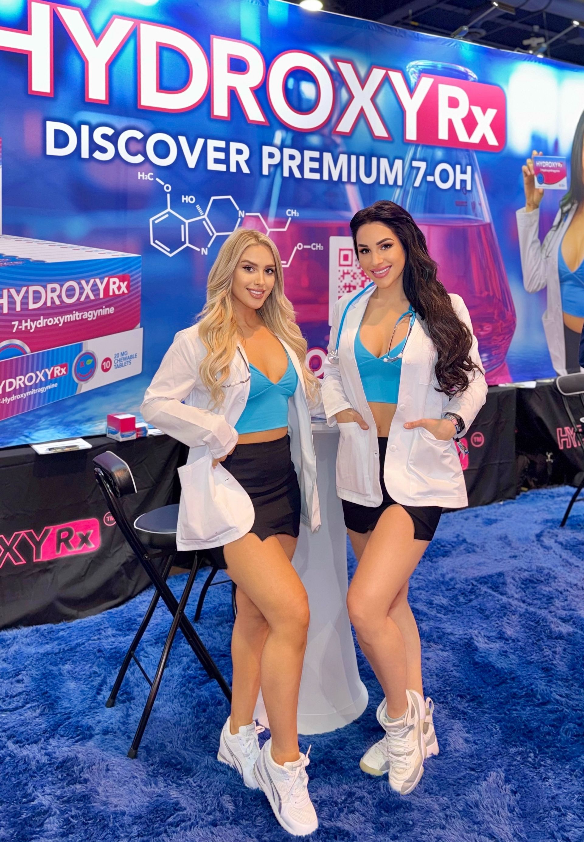 Professional brand ambassadors promote the Hydroxyrx booth at champs trade show in Las Vegas.