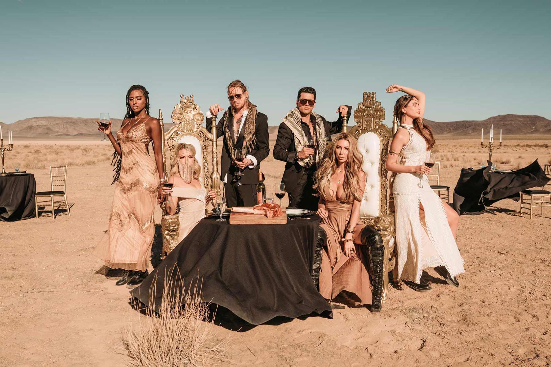Las Vegas models shooting for new restaurant opening campaign.