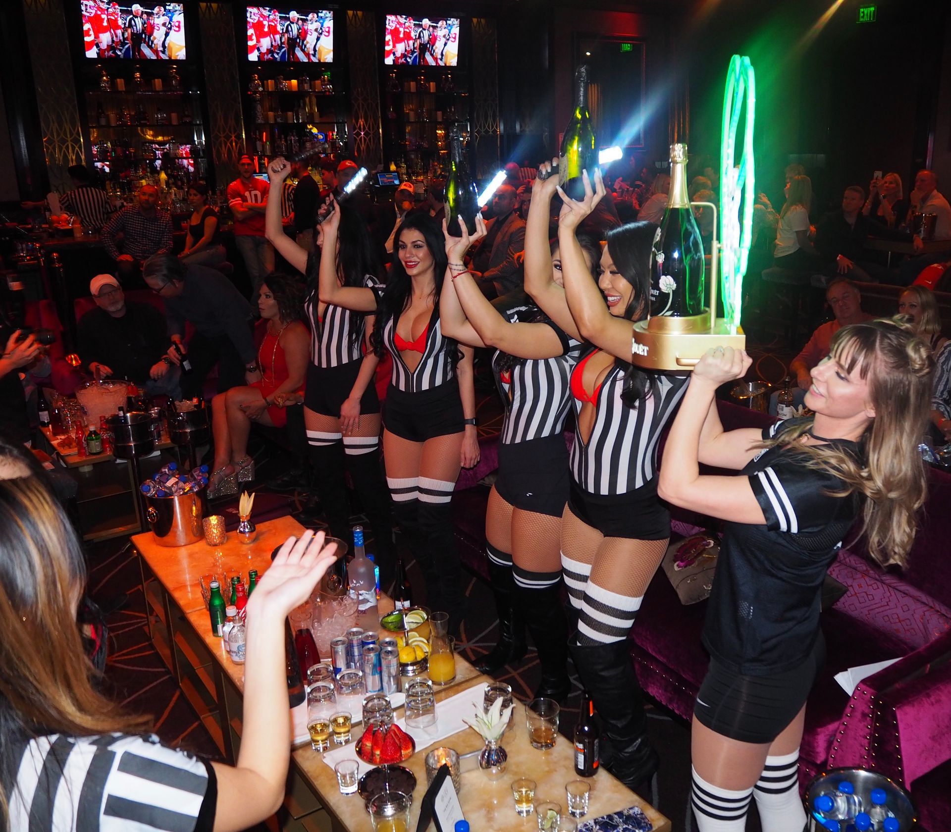 Beautiful bottle presentation models hired for private party at Lily Lounge at the Bellagio Las Vegas