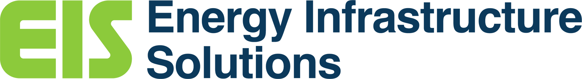 A blue and green logo for energy infrastructure solutions