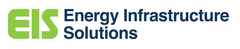 The eis energy infrastructure solutions logo is green and blue