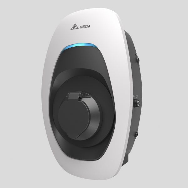 A black and white device that says delta on it