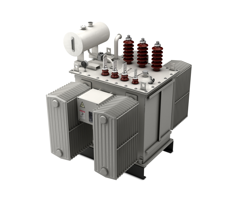 A 3d model of a transformer on a white background