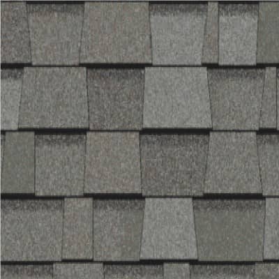 A close up of a gray tile roof