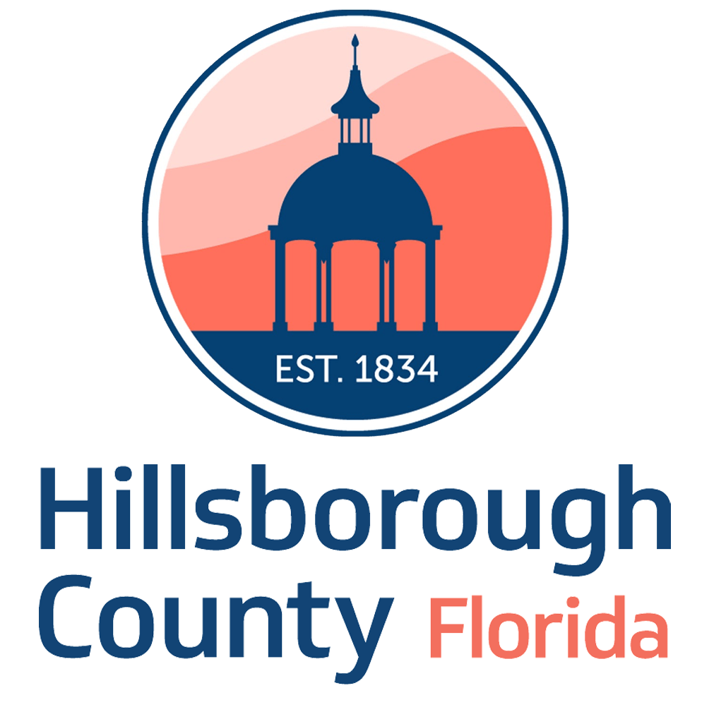 A logo for hillsborough county florida with a dome in the center