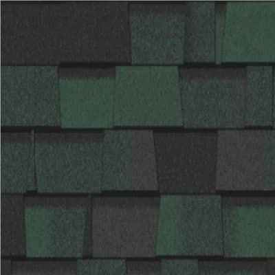 A close up of a green and black roof tile