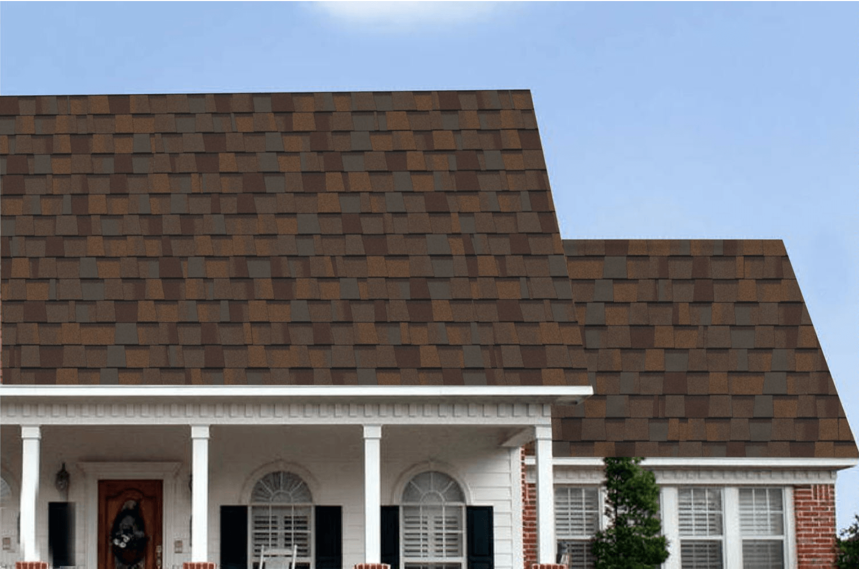 best asphalt shingles lakeland. A photo of a house with Max Def Heather Blend shingles