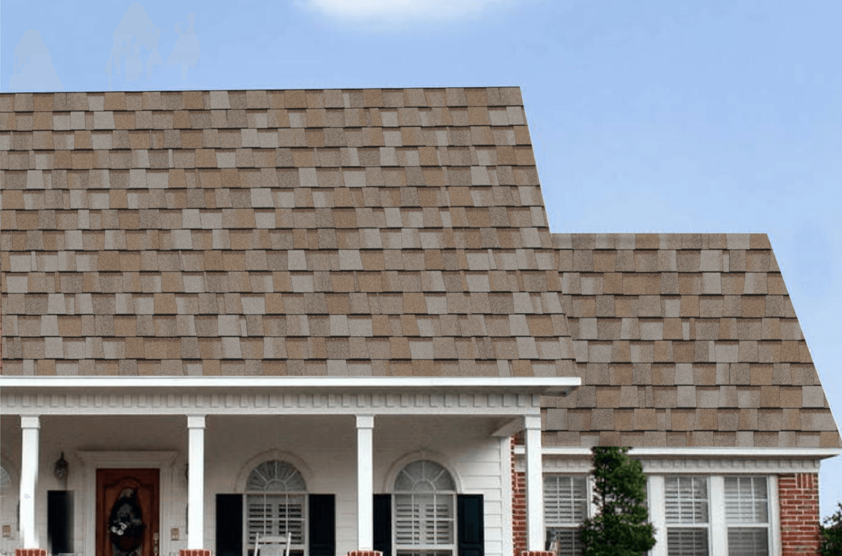 Best Asphalt Shingle Orlando. A photo of a house with Max Def Mojave Tan shingles