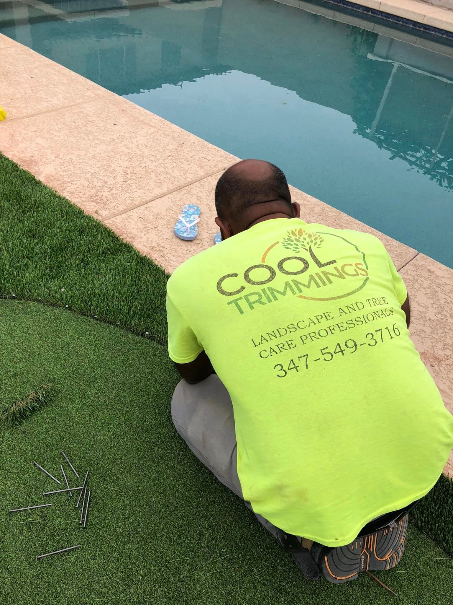 Man Working Near the Pool — San Tan Valley, AZ — Cool Trimmings