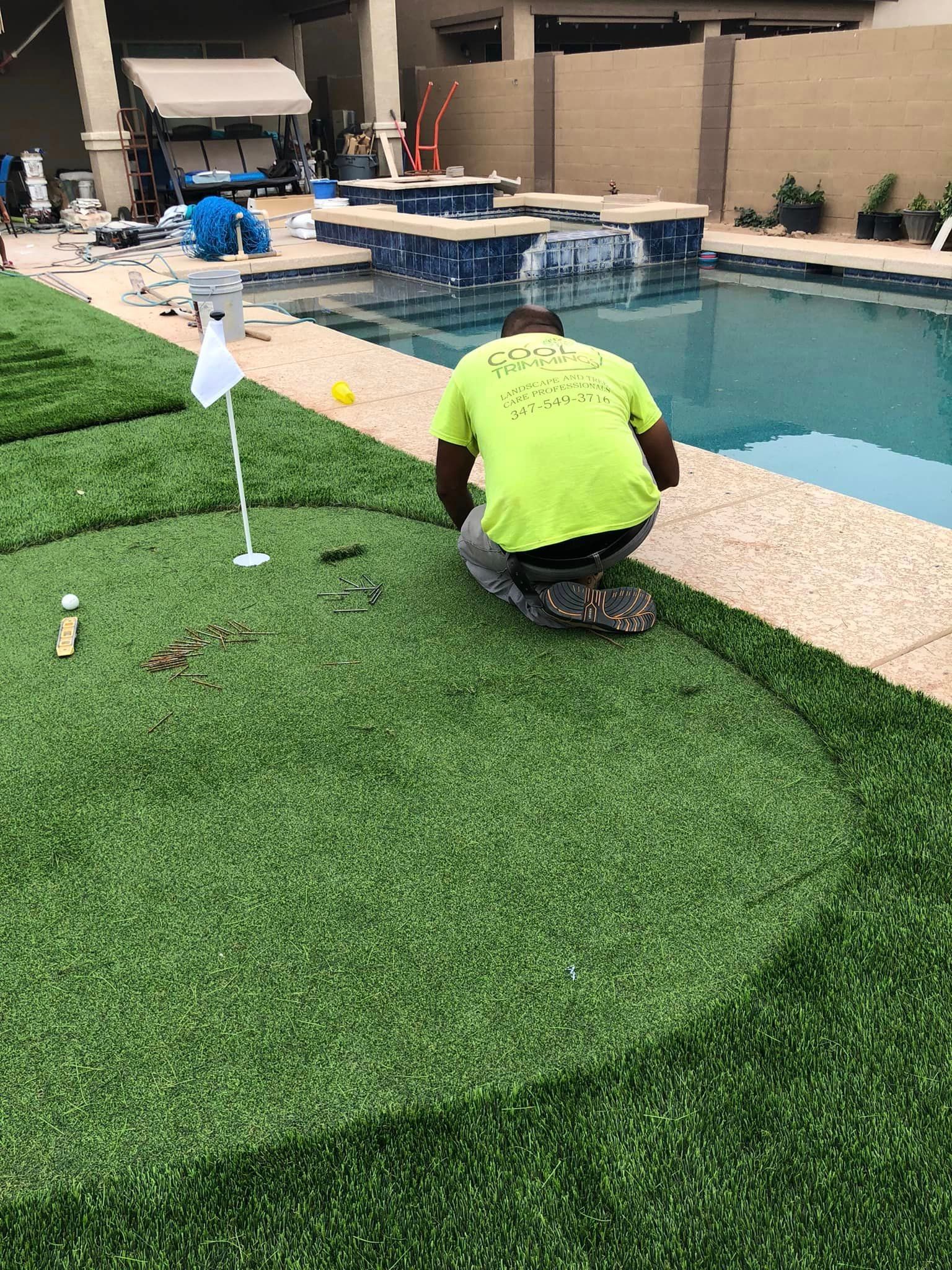 Lawn Next to a Pool — San Tan Valley, AZ — Cool Trimmings