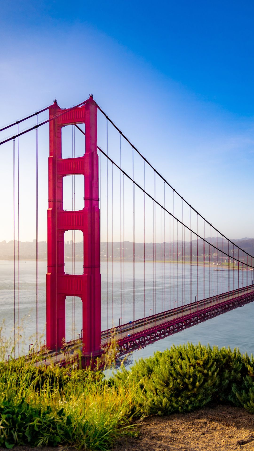 The golden gate bridge is a suspension bridge over a body of water.