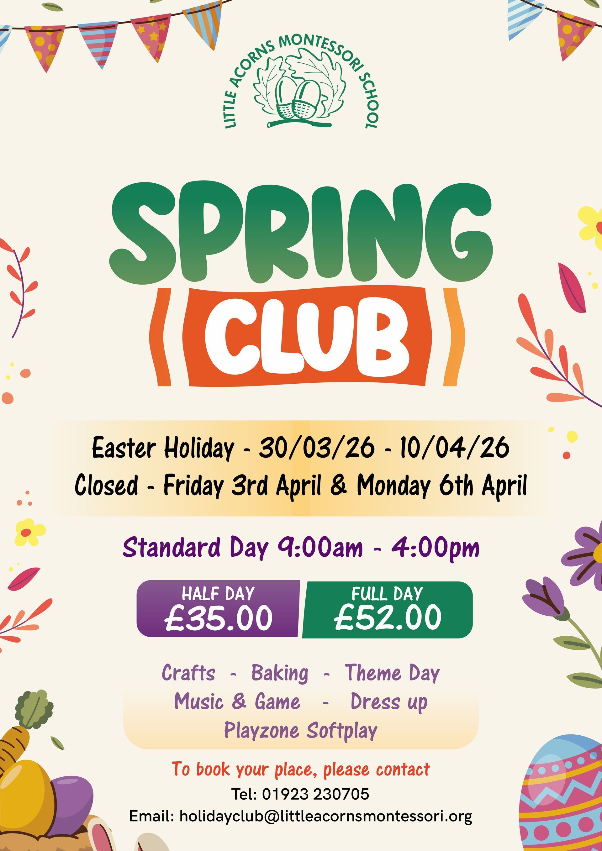 A poster for an autumn half-term holiday club