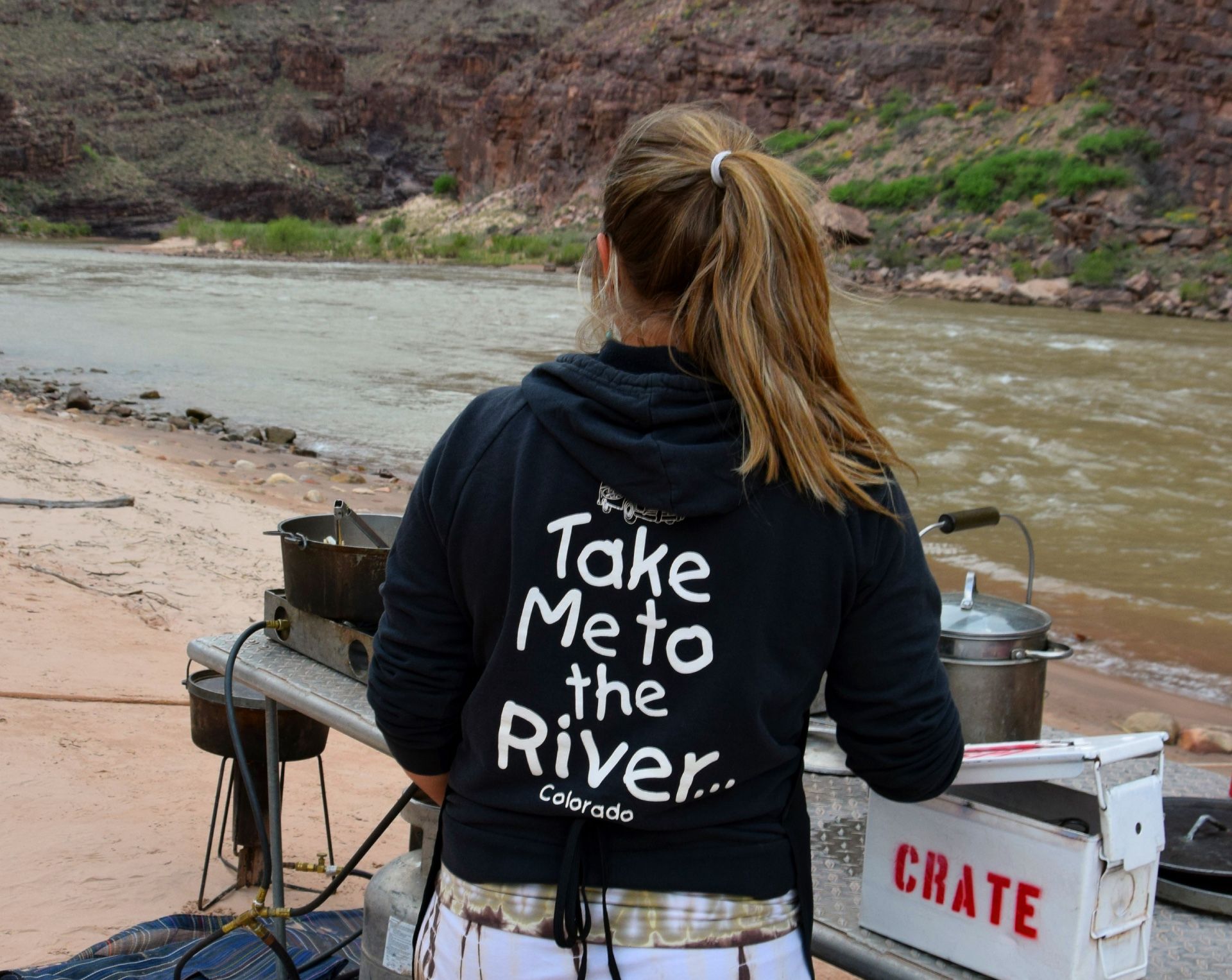Woman with ponytail wearing 