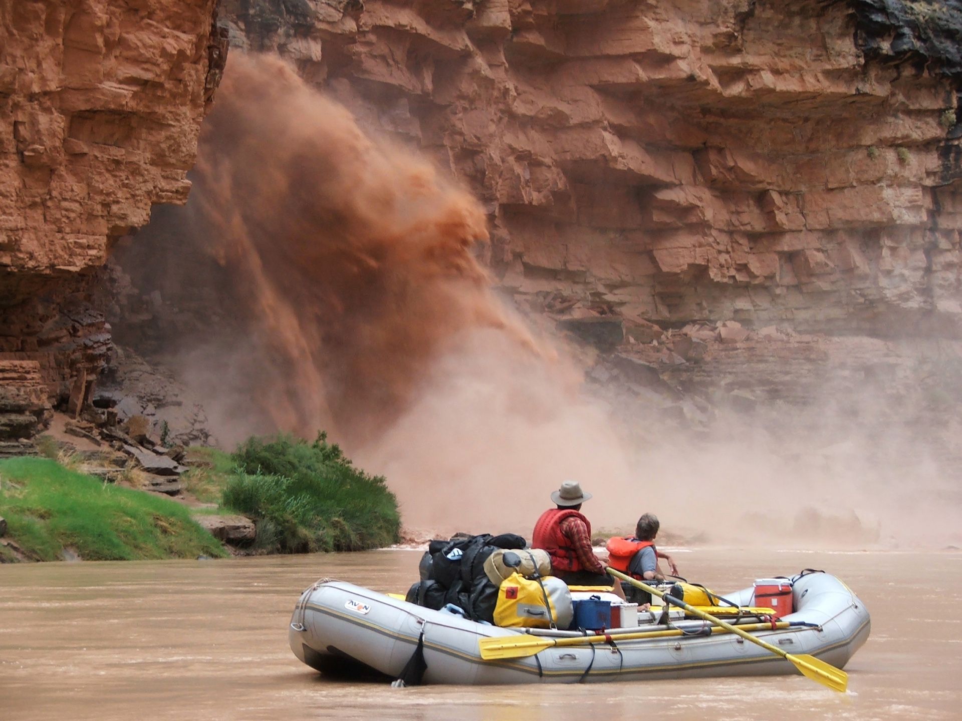 Rafting through a Grand Canyon
