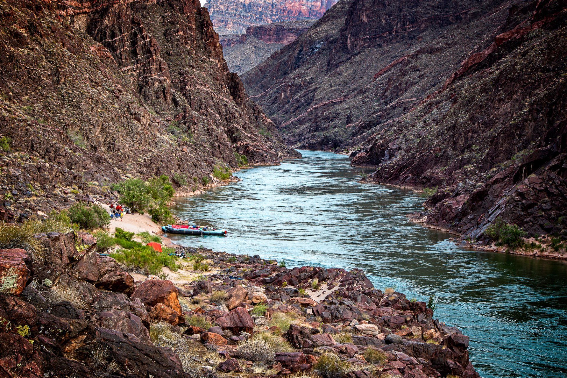 View of a Grand Canyon under a cloudy sky