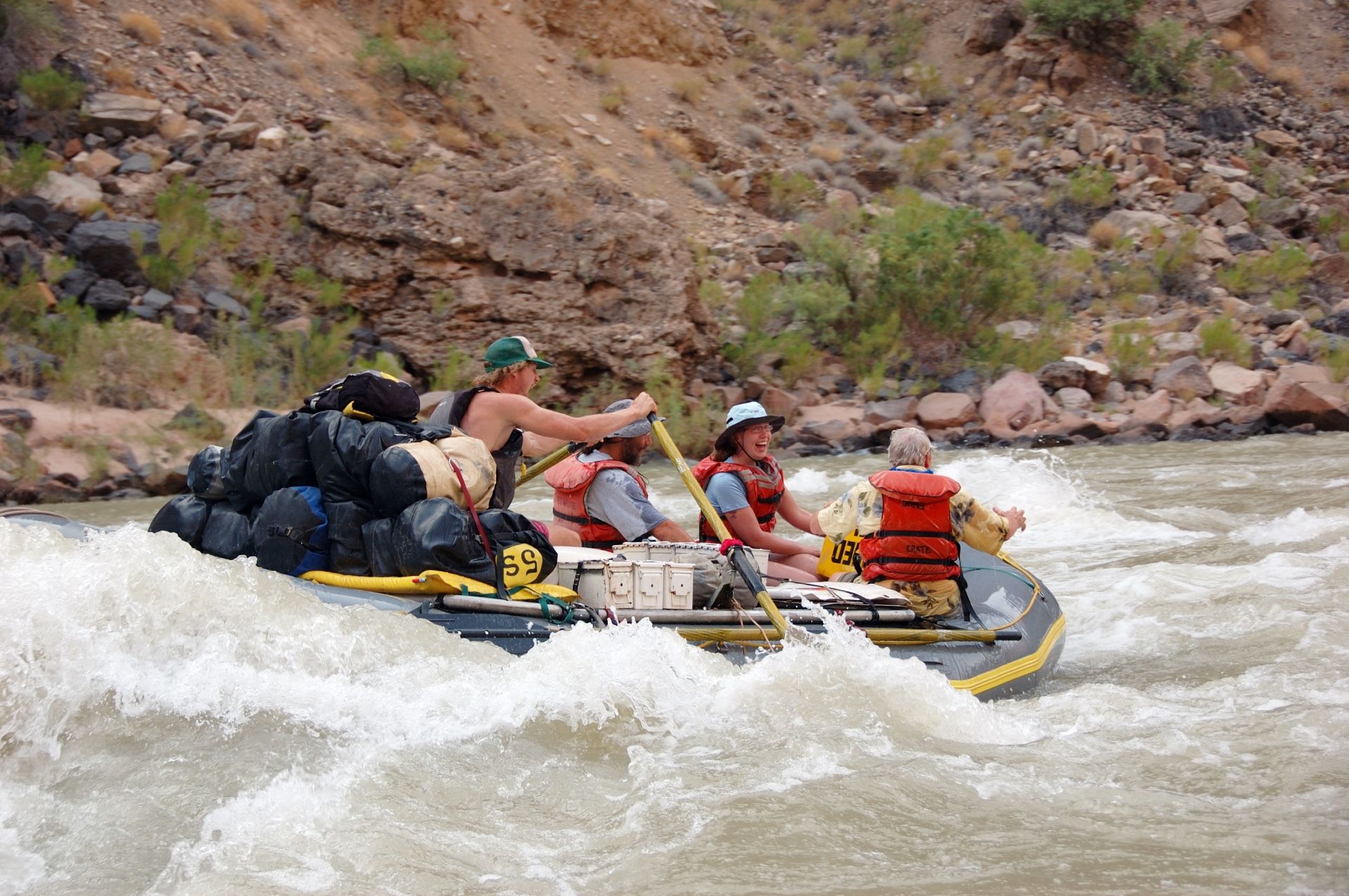 Rafting through a Grand Canyon
