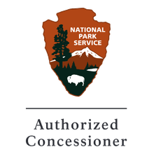 National Park Service arrowhead logo above "Authorized Concessioner" text.