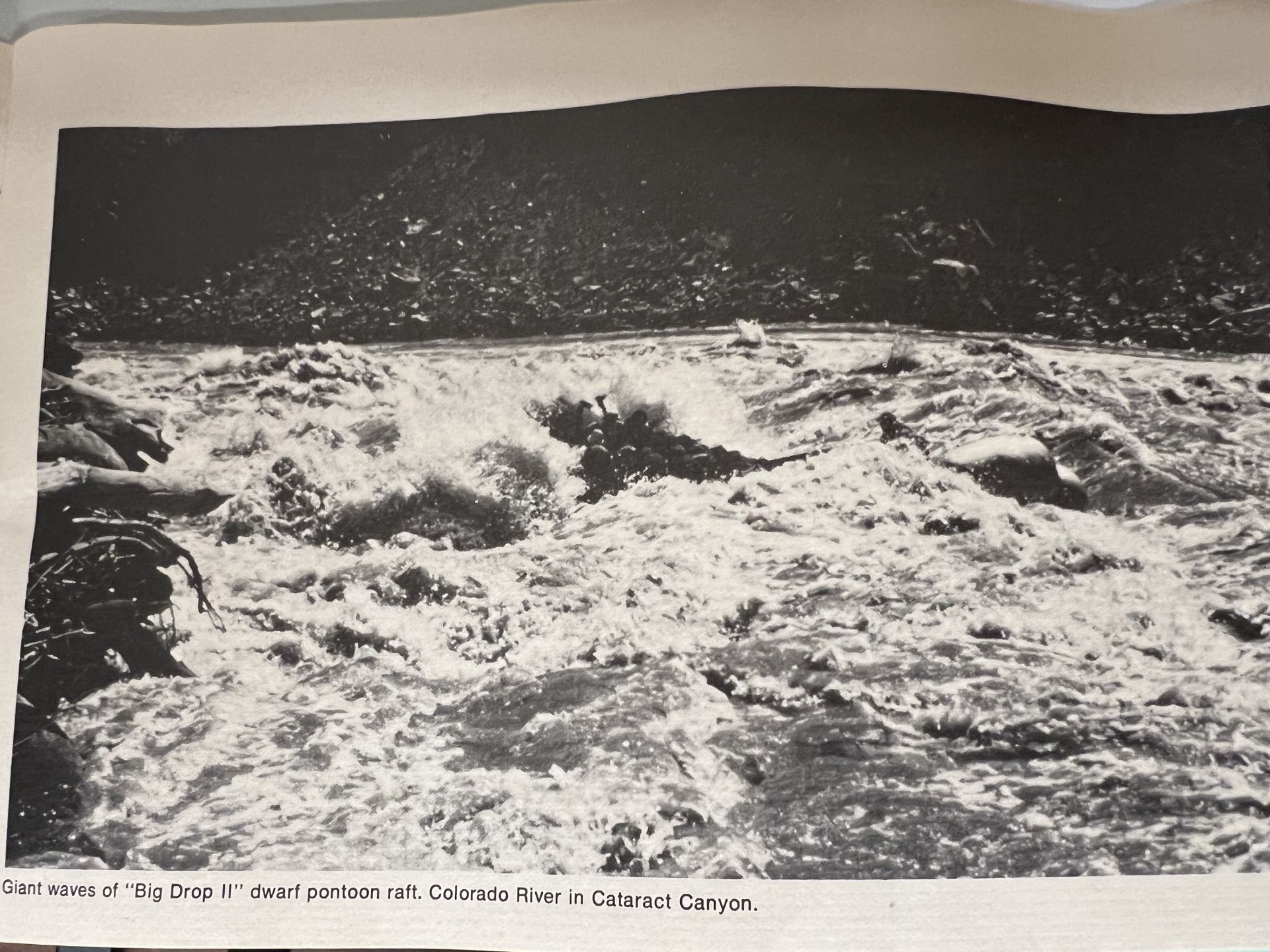 Rafting in a raging brown river