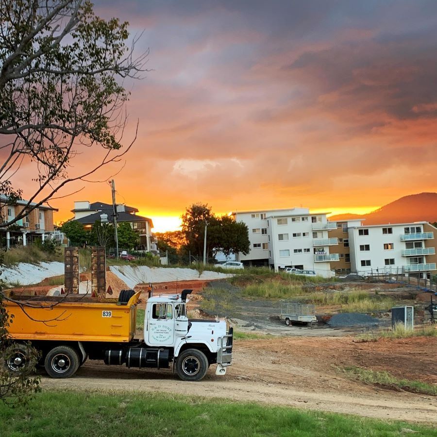 A Tipper Truck on a Construction Site — B & D Bunt Earthmoving Contractors in Grafton, NSW
