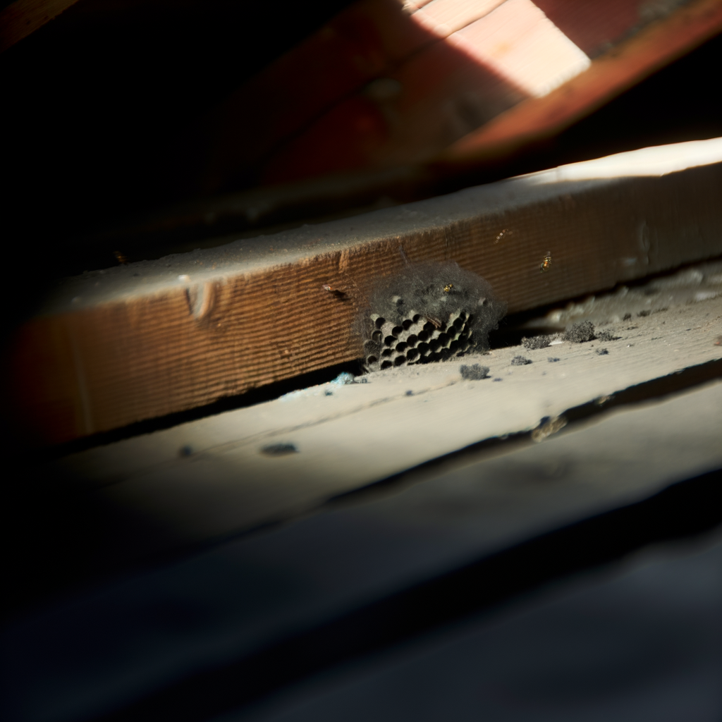 nid de guêpes sous toiture