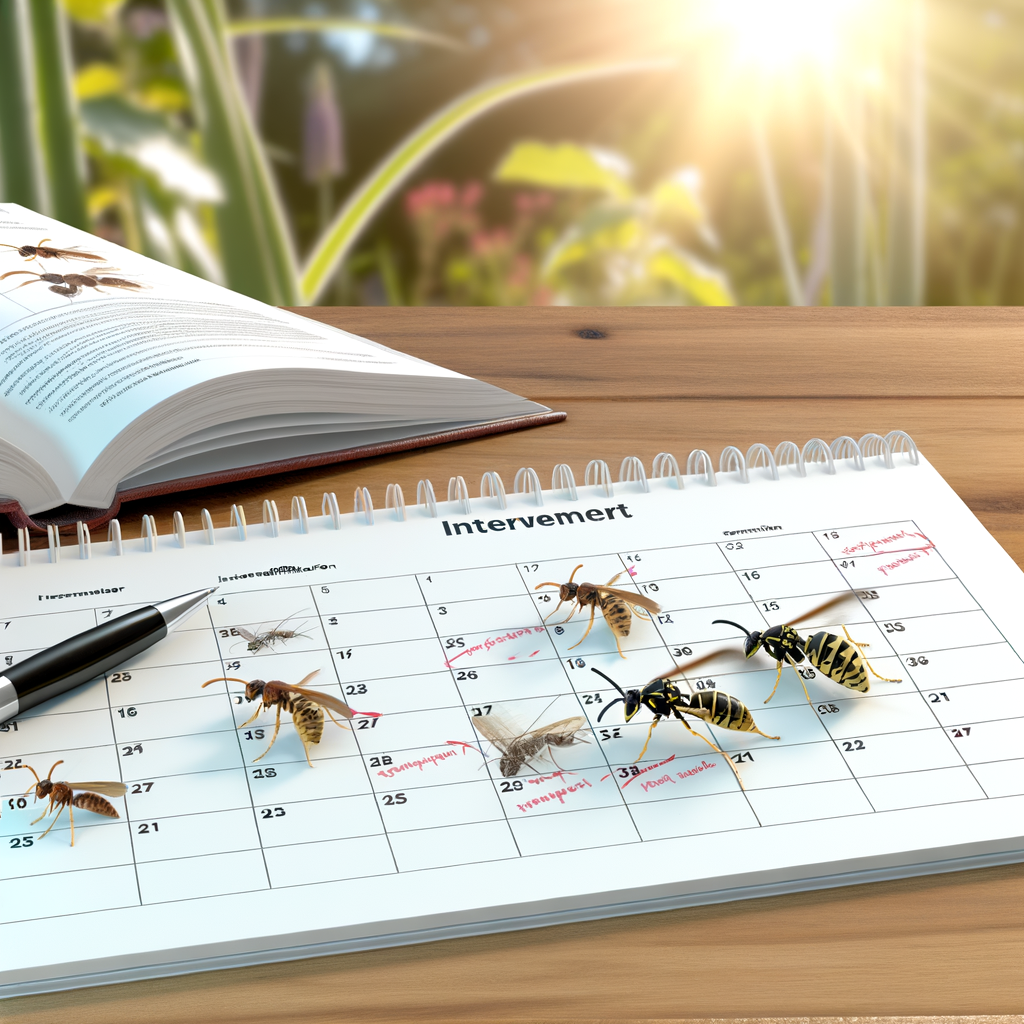 guêpes sur un calendrier