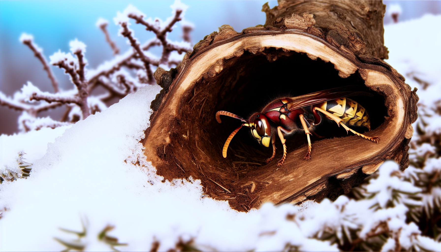 L'habitat de la reine des guêpes en hiver