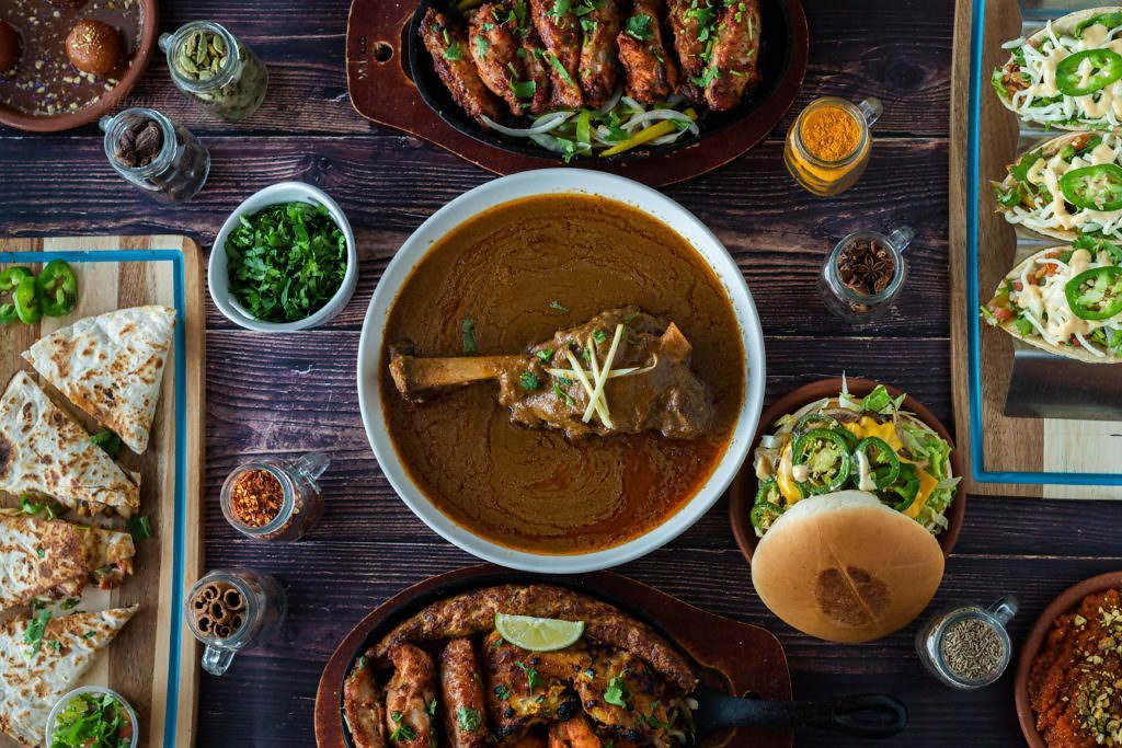 There are many different types of food on the table.