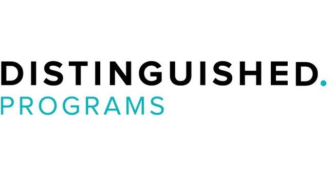 A logo for distinguished programs is shown on a white background.