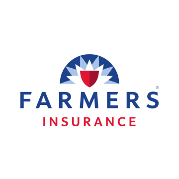 The farmers insurance logo has a shield and a sun in it.