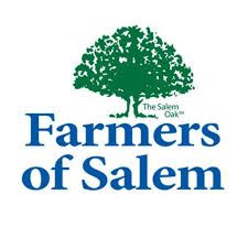 The farmers of salem logo has a tree on it.